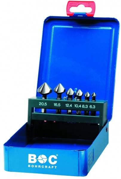 6tlg. Kegelsenker DIN 335 C 90° CBN HSS 1/4" Metallkassette