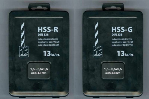 Spiralbohrer DIN 338 HSS-R 13tlg. Metallkassette